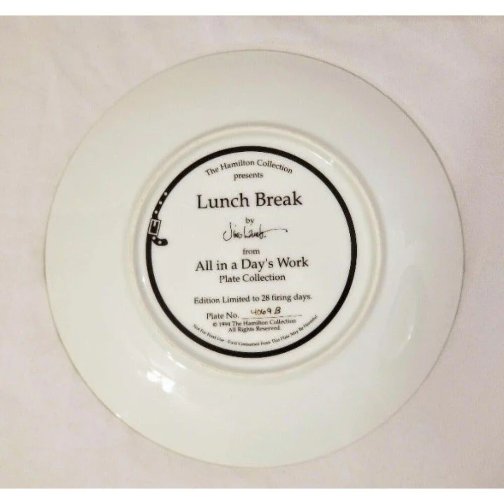 Vintage Hamilton Collection Lunch Break All in a Day’s Work Collector Dogs Plate